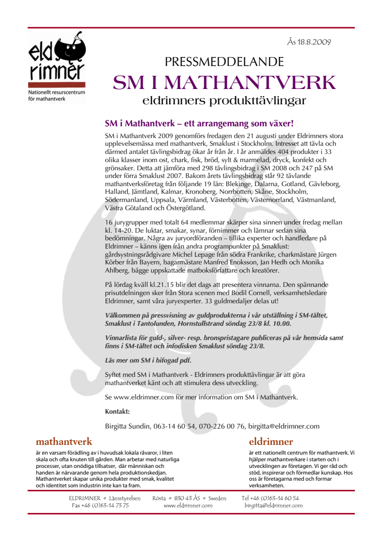 SM i Mathantverk - ett arrangemang som växer! 