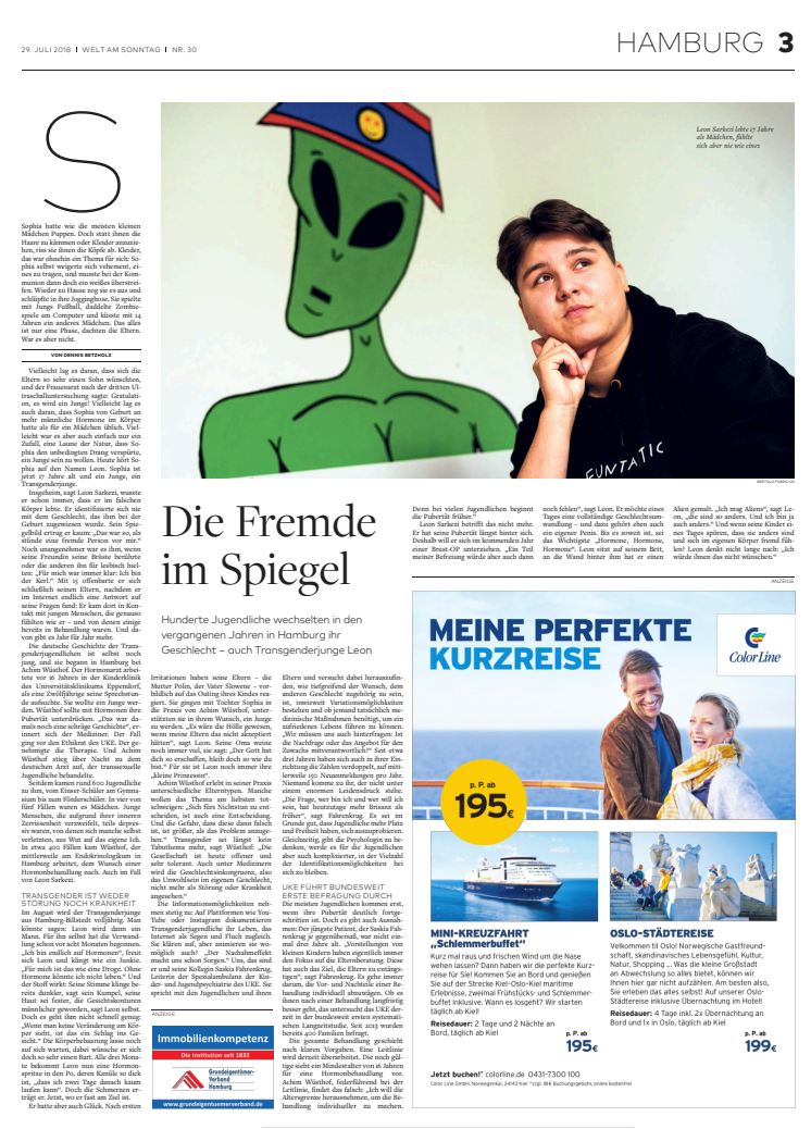 Welt am Sonntag Transgender Artikel - 29.07.2018