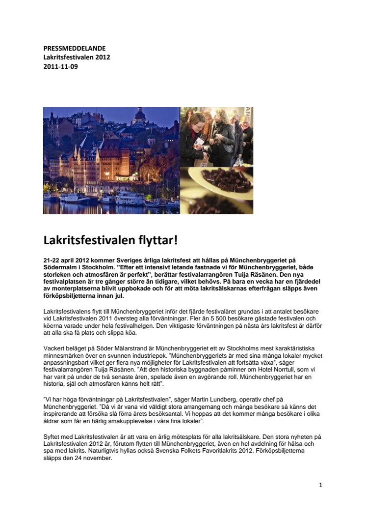 Lakritsfestivalen flyttar till Münchenbryggeriet!