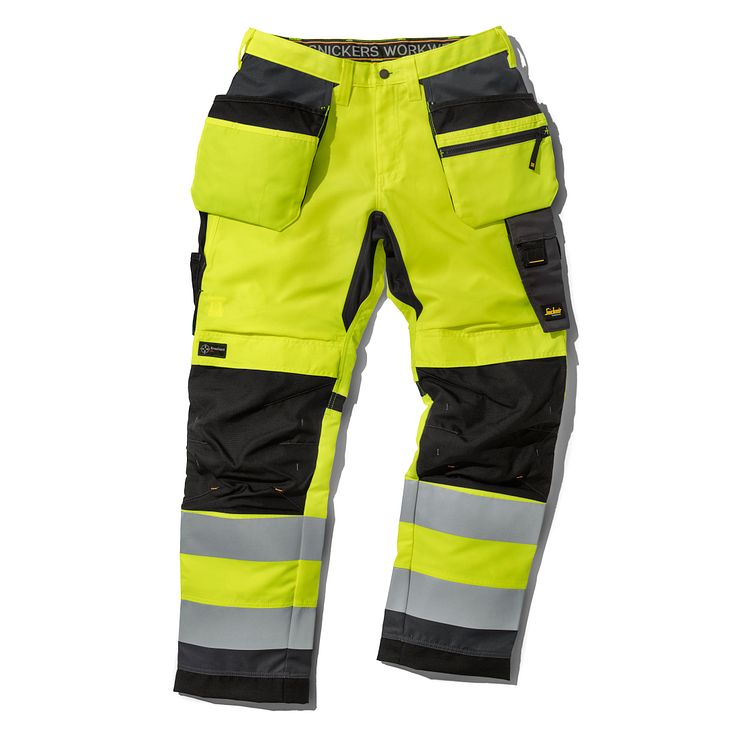 6230 AllroundWork+, High-Vis Arbeidsbukse med hylsterlommer, kl. 2 