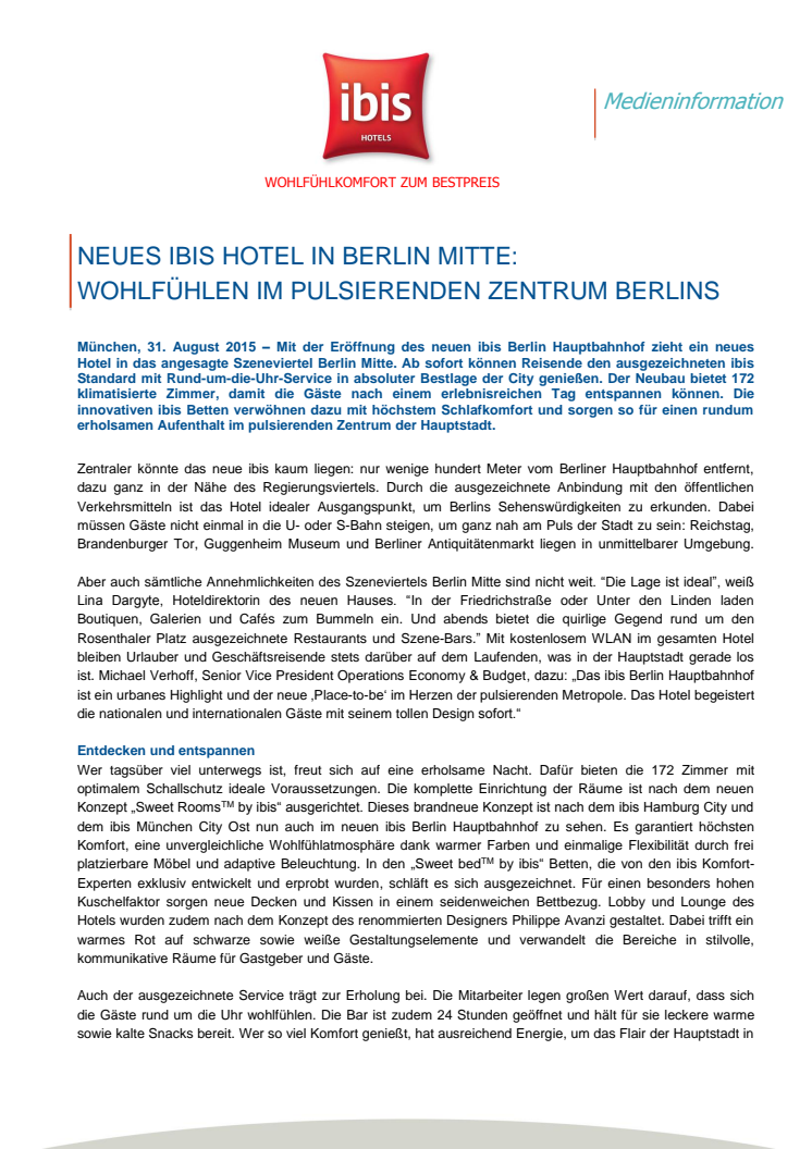 Führungswechsel bei AccorHotels  Deutschland und Zentraleuropa