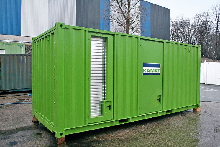 Der Container enthält das ein Hochdruck-System mit Scania V8 Motor.