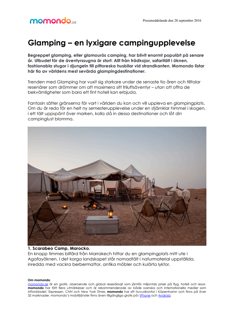 Glamping - En lyxigare campingupplevelse