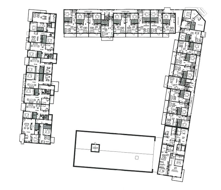Typplan. Peabs förslag till kvartersbebyggelse, kv Tor 1, Hyllie. Illustration: Carsten Andersson arkitekter
