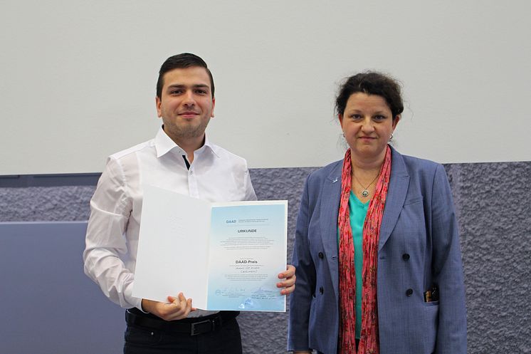 Preis des Deutschen Akademischen Austauschdienstes (DAAD) 2016 an kolumbianischen Masterstudenten der Technischen Hochschule Wildau