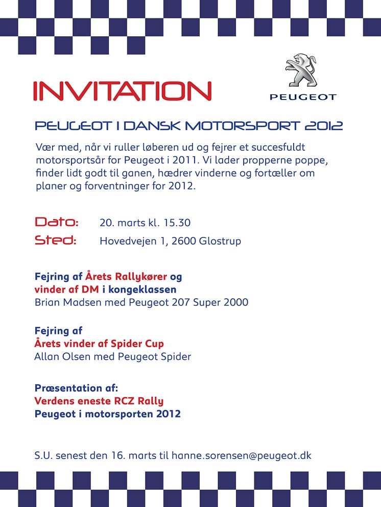 Peugeot Motorsport invitation 2012
