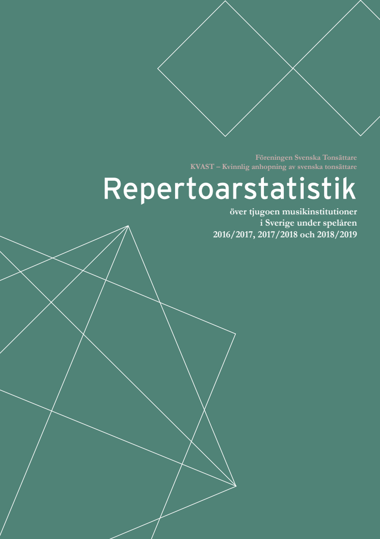 En repertoarstatistik över tjugoen musikinstitutioner i Sverige under spelåren 2016/2017, 2017/2018 och 2018/2019