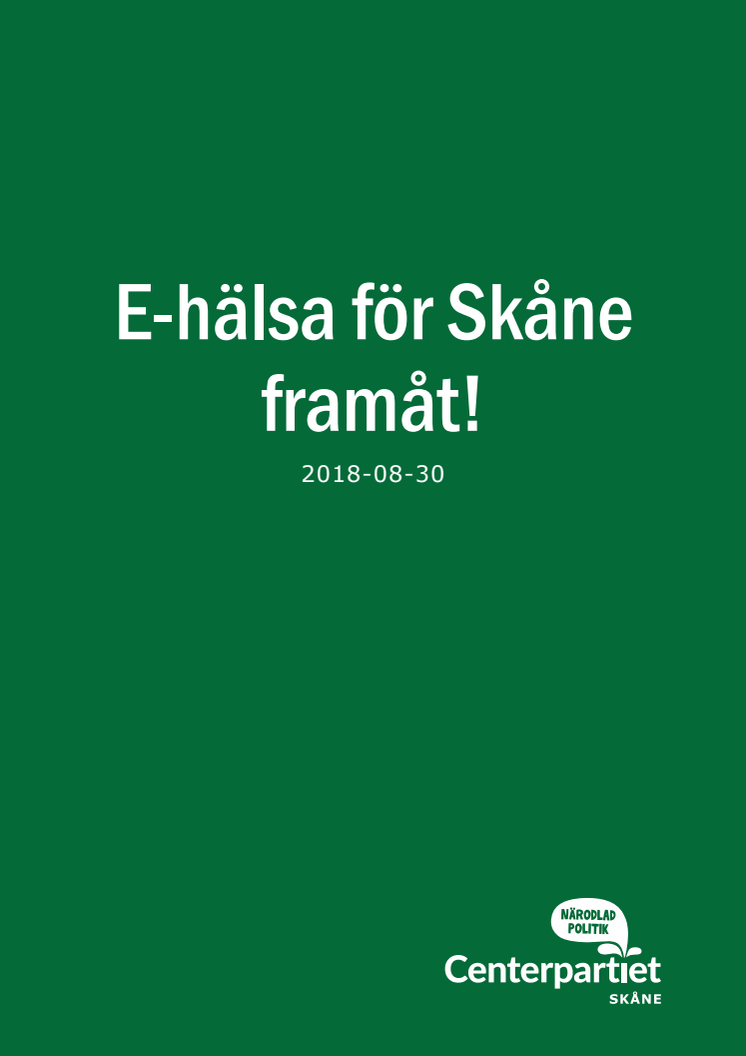 Rapport: E-hälsa för Skåne framåt!