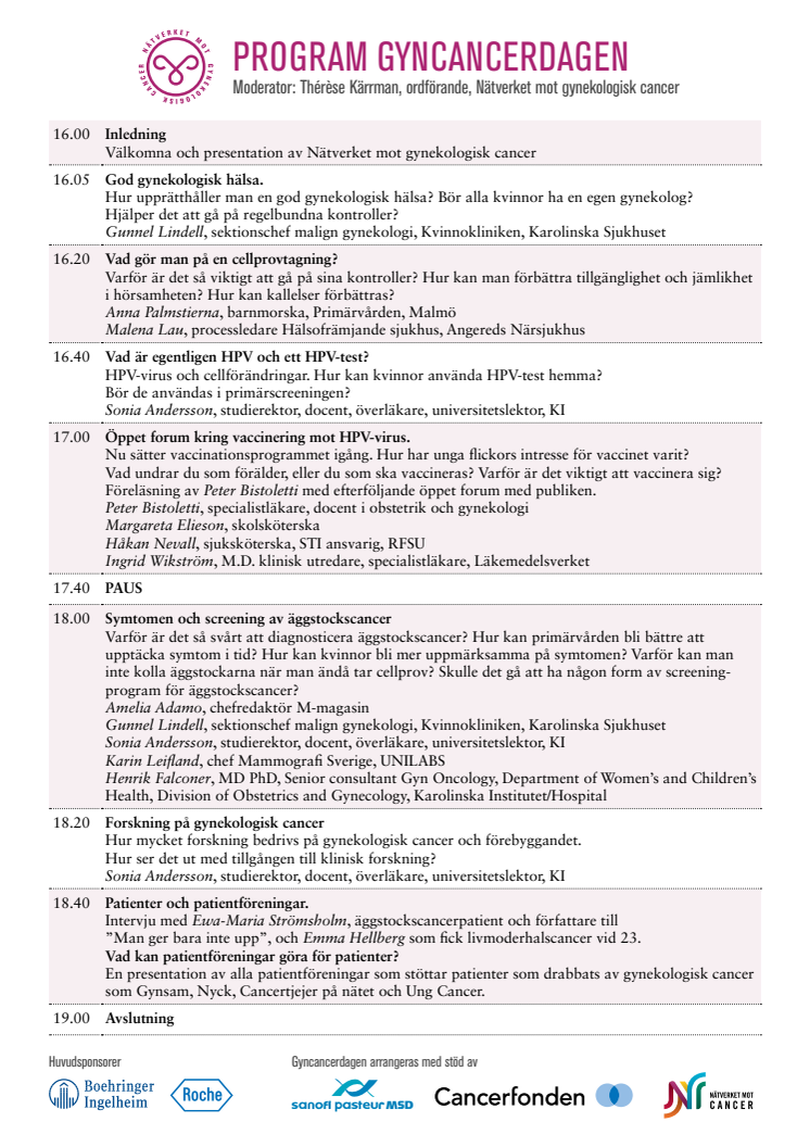 Program Gyncancerdagen 16 april 2012 - pdf att skriva ut NYTT UPPDATERAT