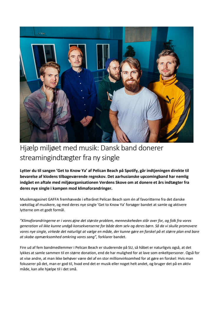 Hjælp miljøet med musik: Dansk band donerer streamingindtægter fra ny single