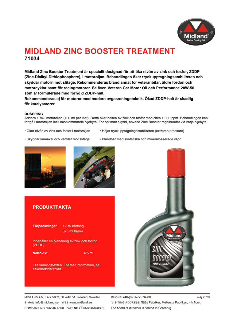 Zinc Booster - finlir för hållbara kamaxlar och ventiler
