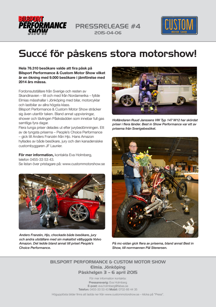 Succé för påskens stora motorshow!