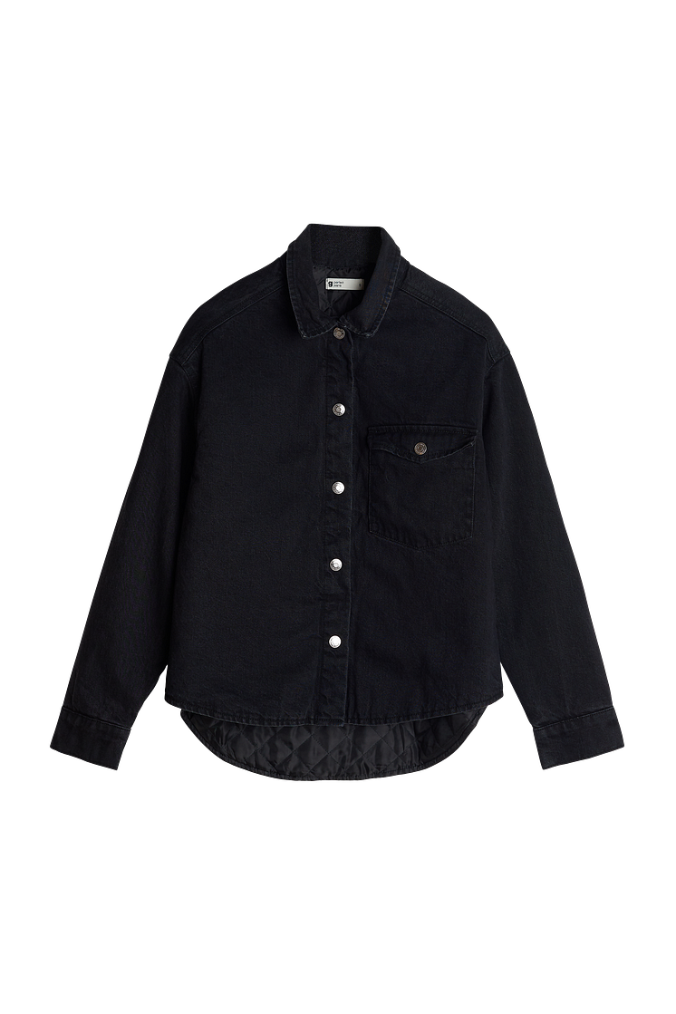 Quilted denim overshirt