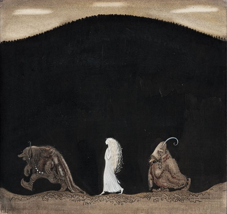 John Bauer, Bianca Maria och trollen, 1913, akvarell på papper, 31,5 x 33,5 cm.