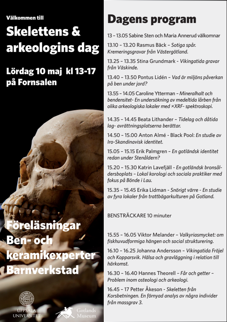 Program för Skelettens och Arkeologins dag 2014