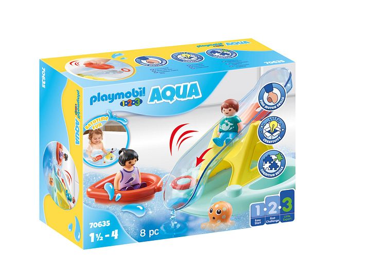 PLAYMOBIL 1.2.3 AQUA_Badeinsel mit Wasserrutsche (70635)