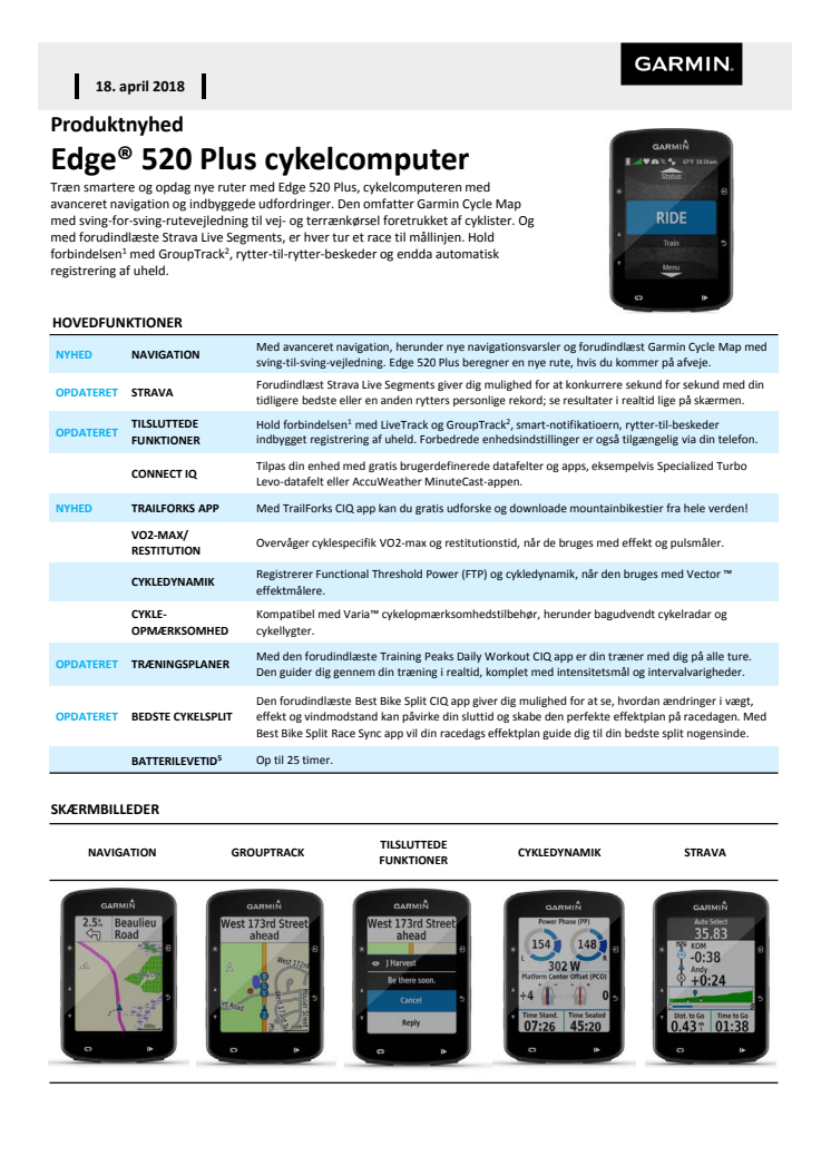 Edge 520 Plus memo