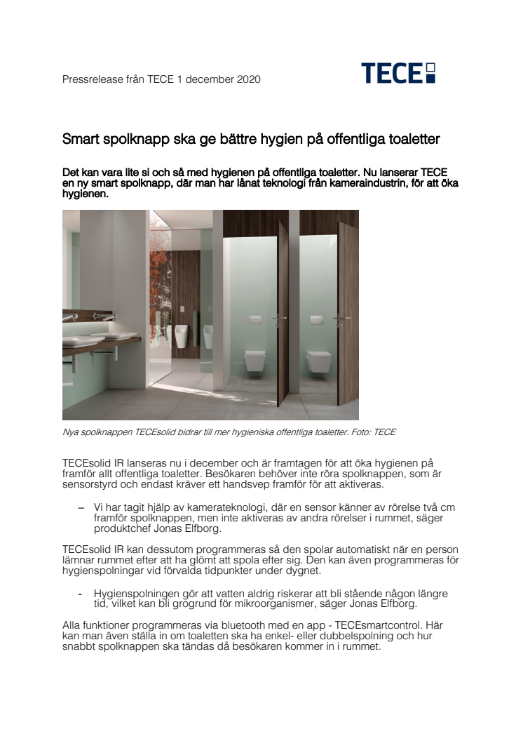 Smart spolknapp ska ge bättre hygien på offentliga toaletter