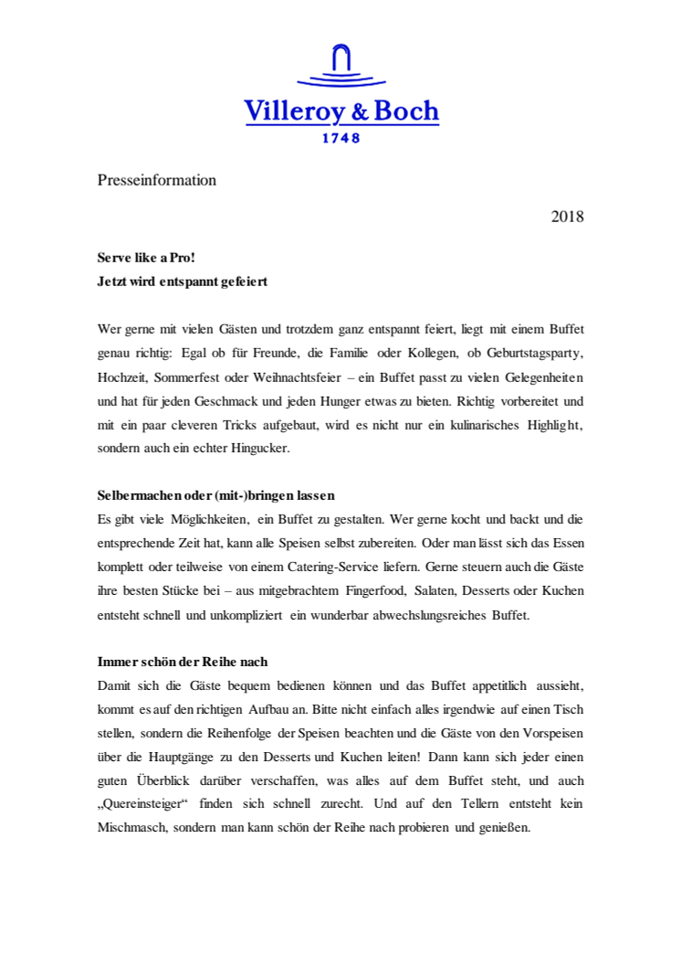 Serve like a Pro! Jetzt wird entspannt gefeiert