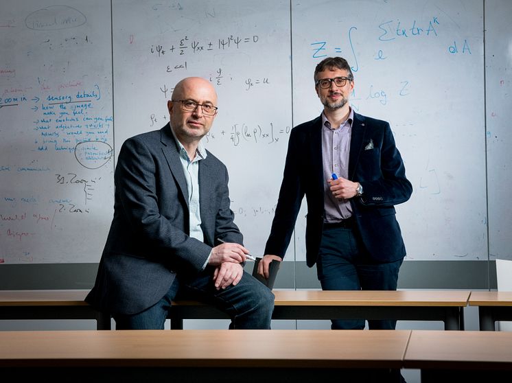 L-r: Professor Gennady El and Dr Antonio Moro, of Northumbria University’s Department of Mathematics, Physics and Electrical Engineering.