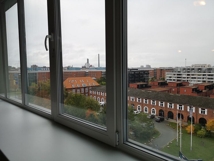 Udsigt fra a&o Hostels i Sydhavnen ud over Teglholmen