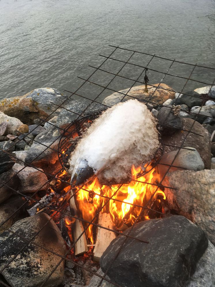 Lachs im Salzmantel - regionale Delikatessen aus Norwegen auf der ANUGA 2017.