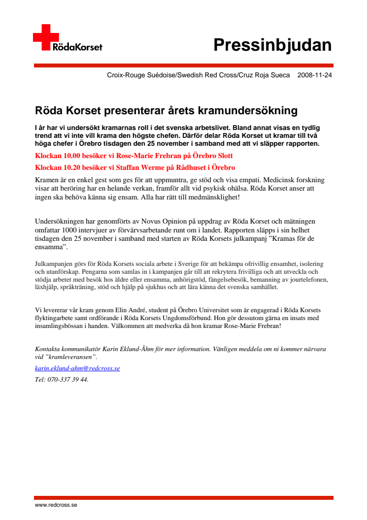 Röda Korset presenterar årets kramundersökning 