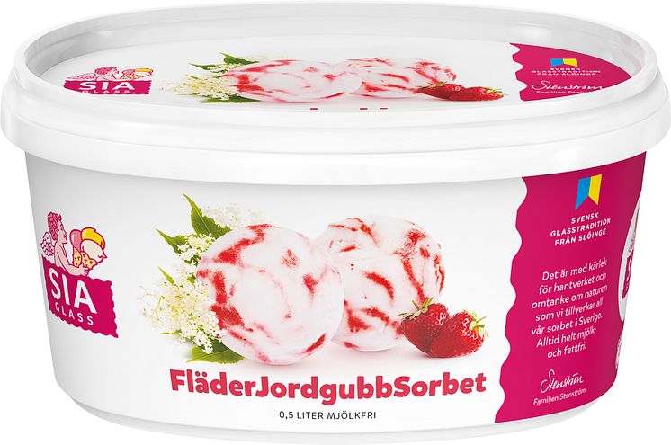 20503 FläderJordgubbSorbet 0,5 liter