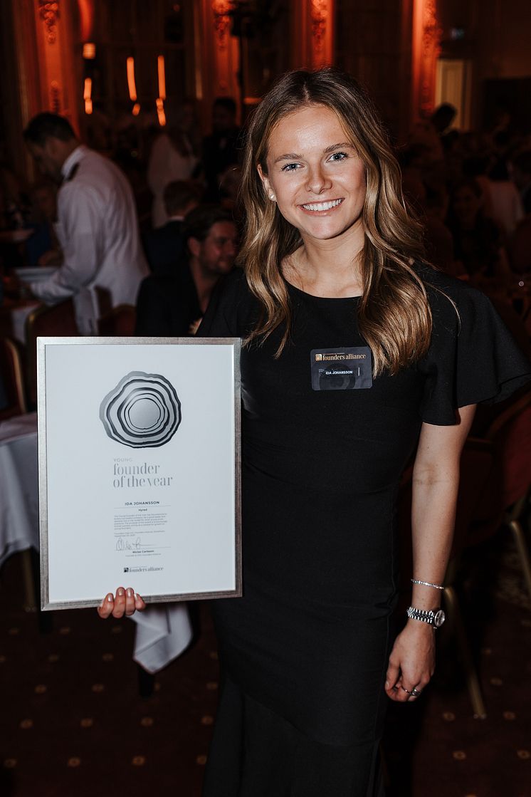 Founders Alliance Ida Johansson, Hyred Wins Silver Young Founder of the Year 2