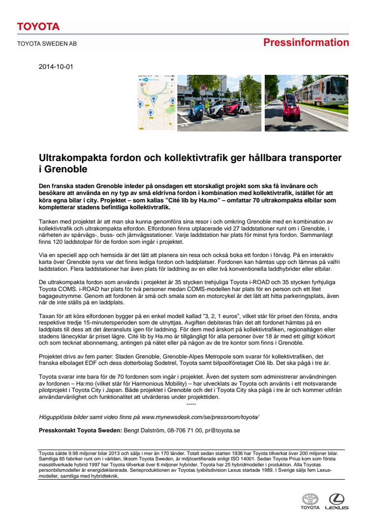 Ultrakompakta fordon och kollektivtrafik ger hållbara transporter i Grenoble 