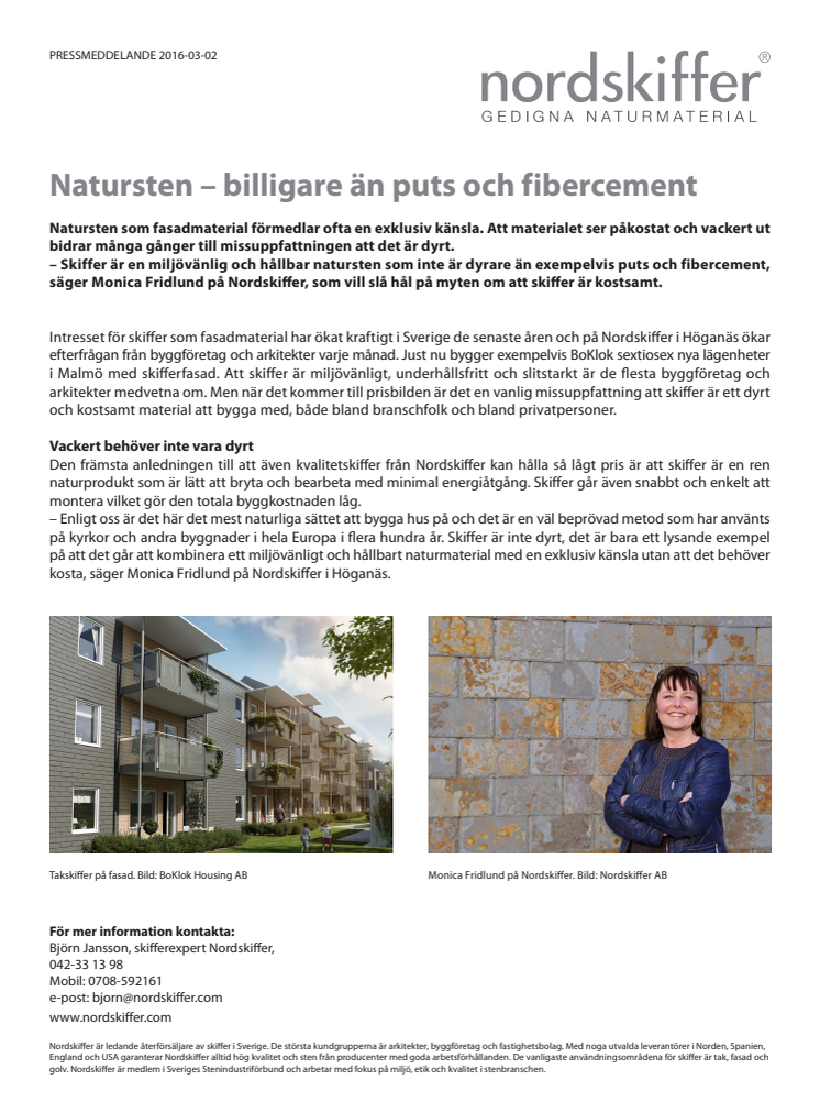 Natursten – billigare än puts och fibercement