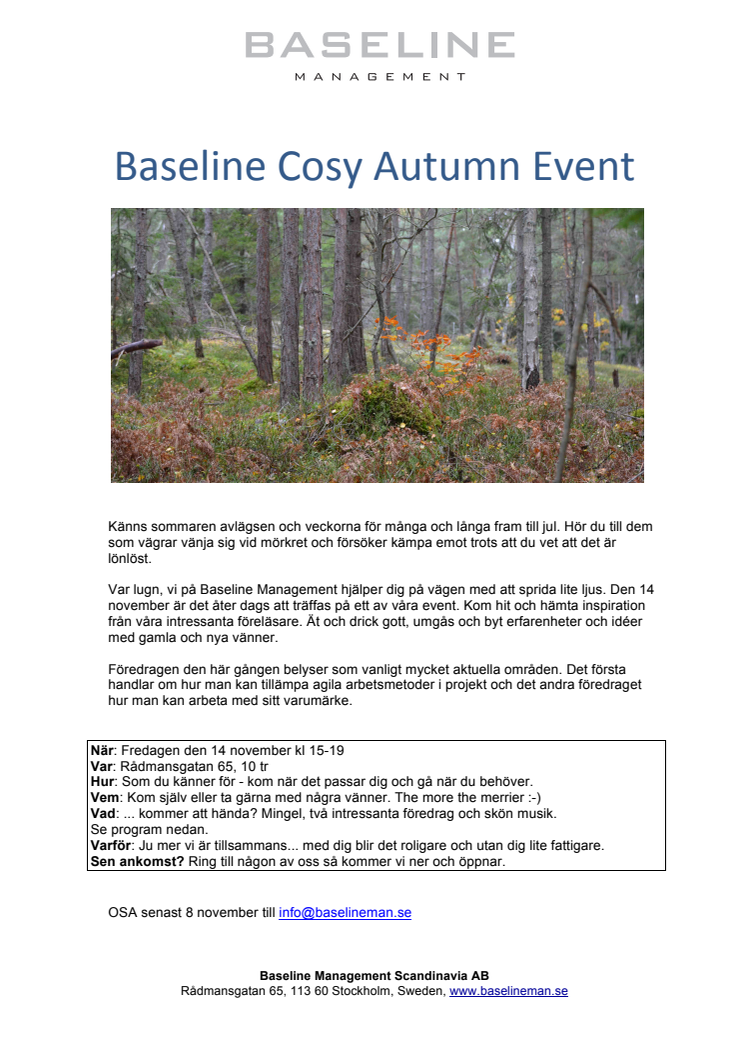 Baseline Cosy Autumn Event