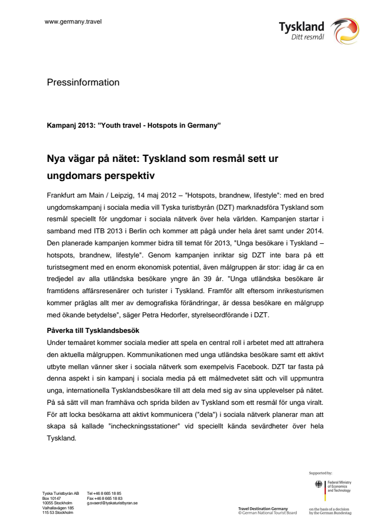 Nya vägar på nätet: Tyskland som resmål sett ur ungdomars perspektiv 