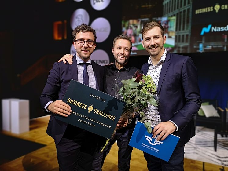 Fredrik Hammargården, Andreas Hjort och ​Victor Molén på startupbolaget Indivd.