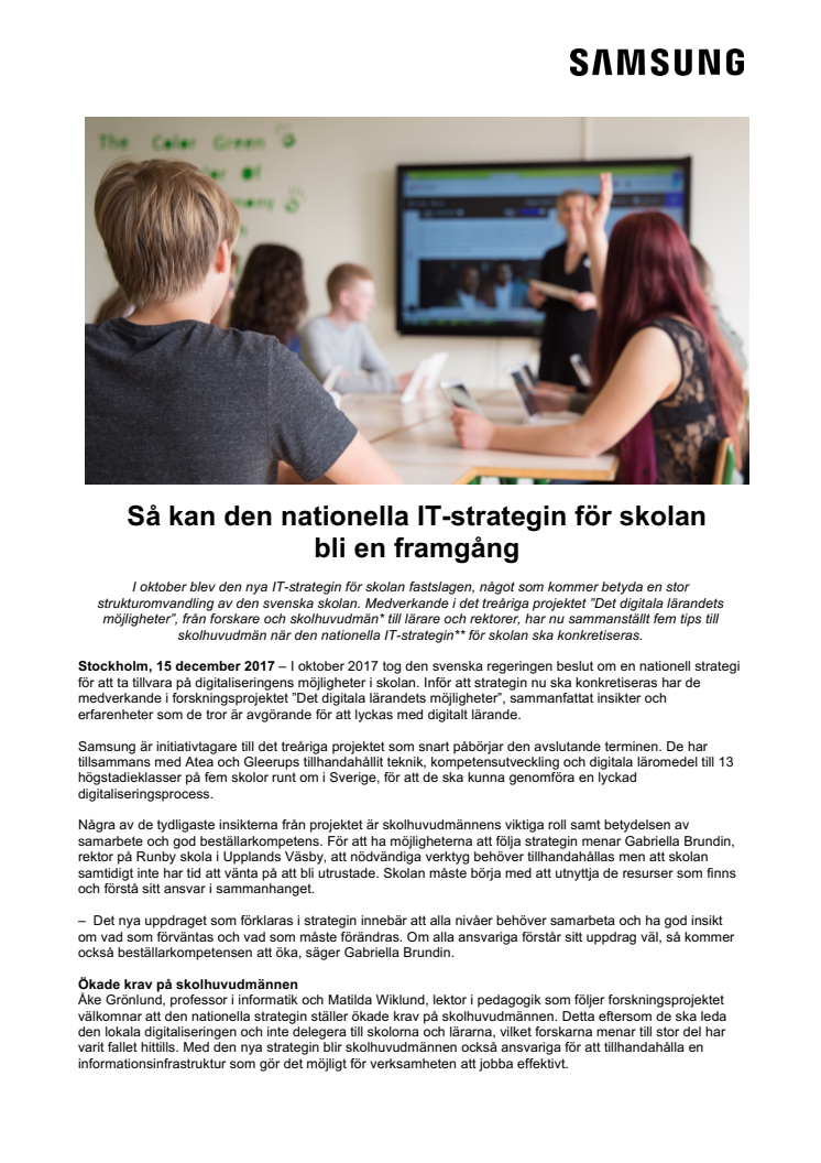  Så kan den nationella IT-strategin för skolan  bli en framgång