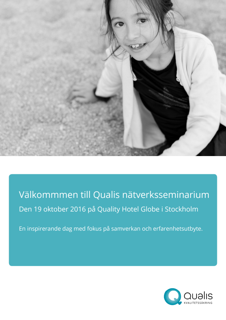 Qualis nätverksseminarium - anmäl dig senast den 14/9!