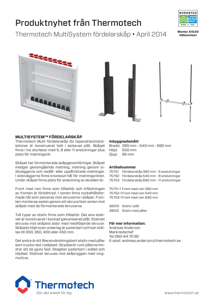 Produktnyhet April 2014 - MultiSystem fördelarskåp i plåt