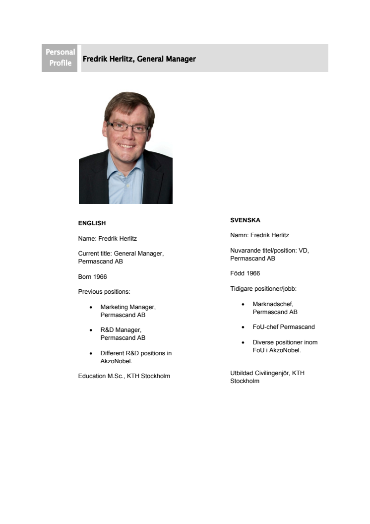 Fredrik Herlitz - Personprofil