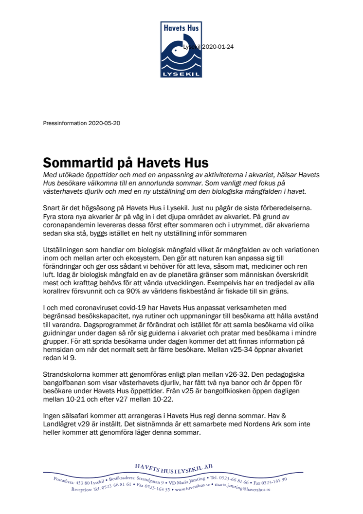 Sommartid på Havets Hus