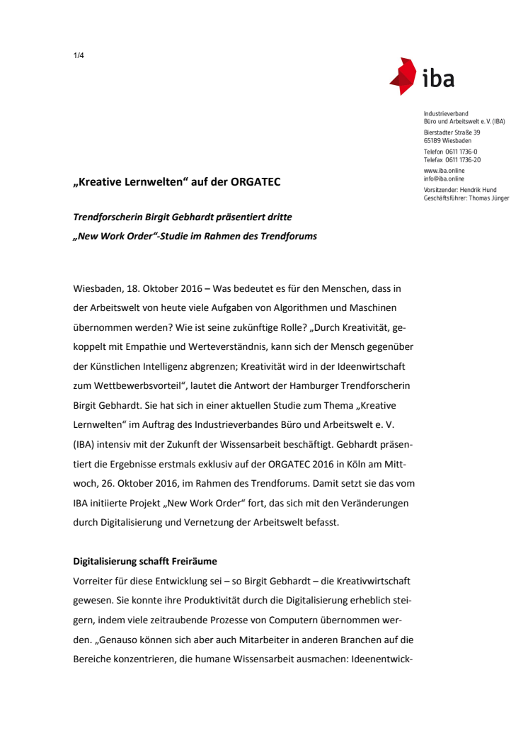 "Kreative Lernwelten" auf der ORGATEC