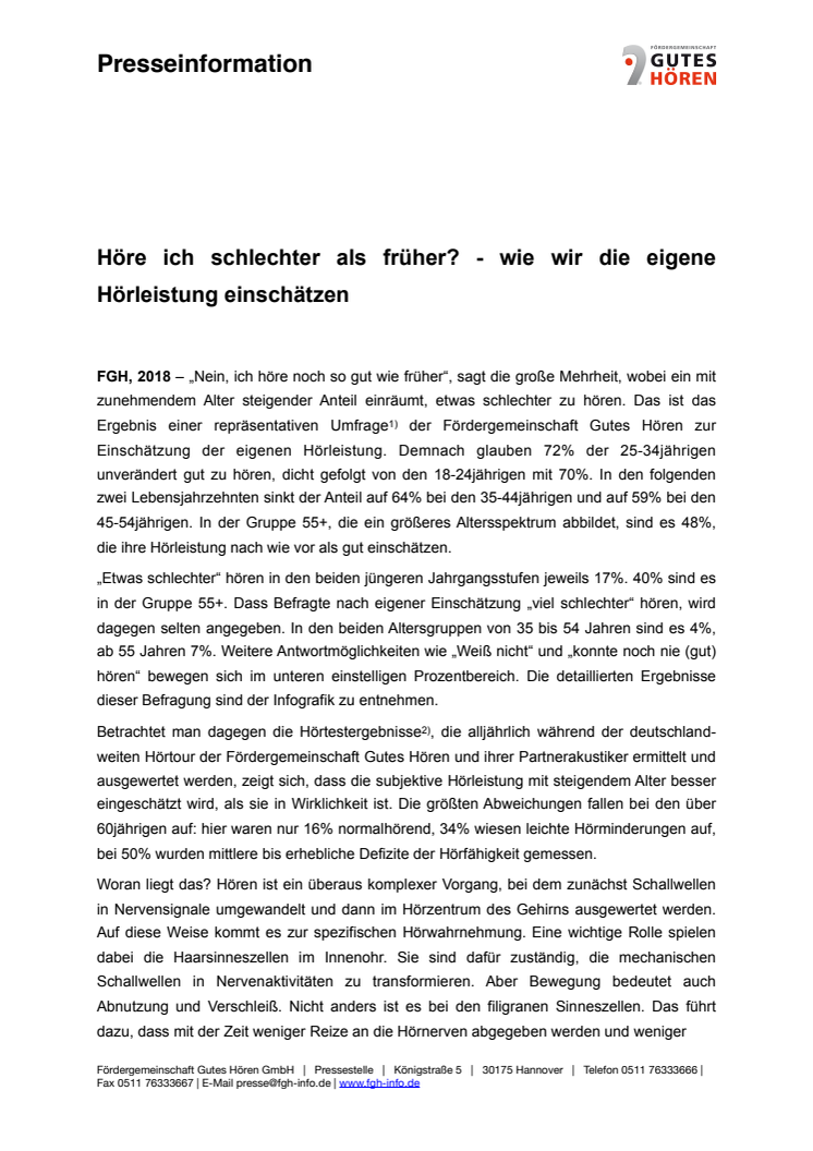 Höre ich schlechter als früher? - wie wir die eigene Hörleistung einschätzen