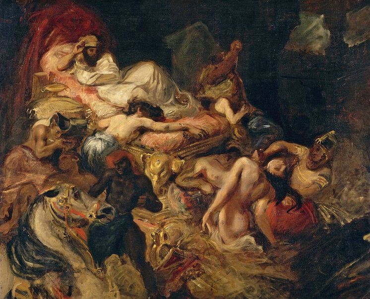 Eugène Delacroix, Der Tod des Sardanapal (Ölstudie), 1826/27