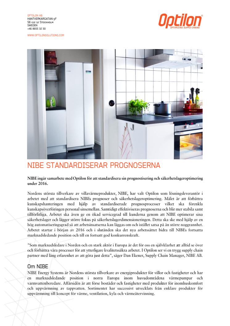 NIBE standardiserar processerna