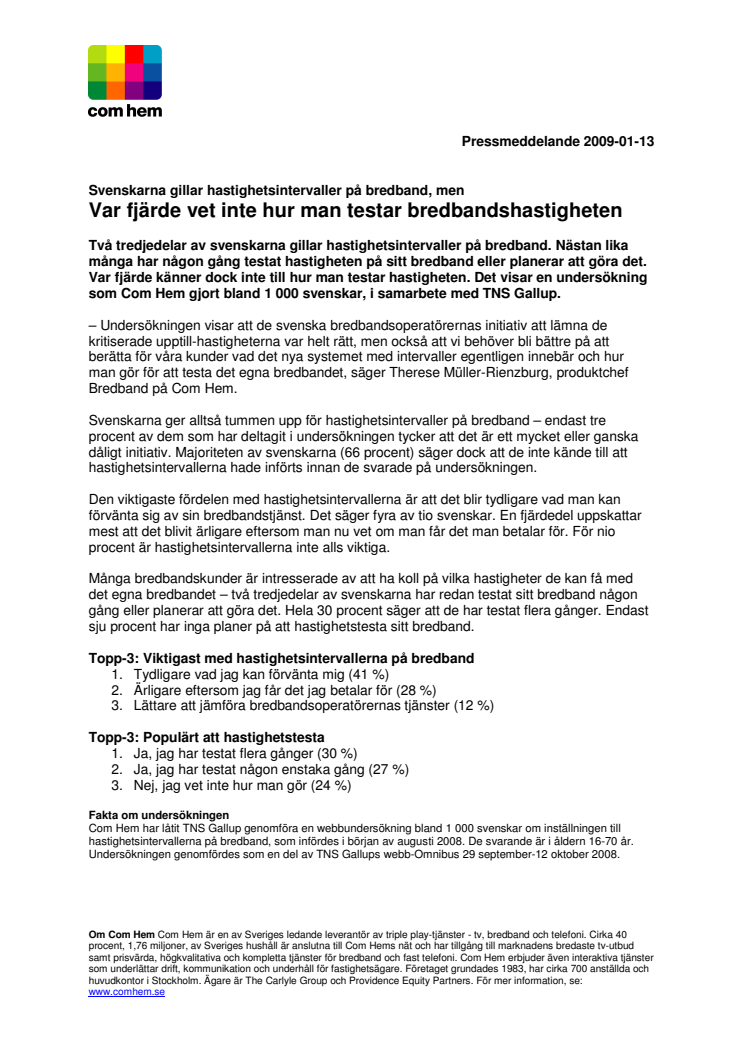 Var fjärde vet inte hur man testar bredbandshastigheten