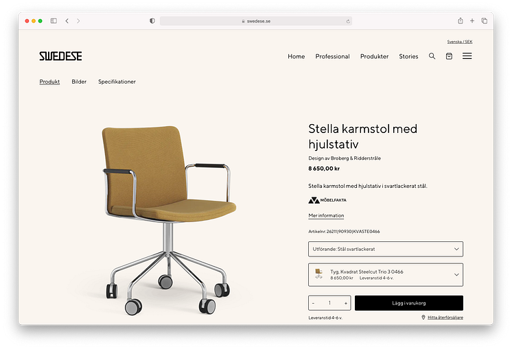 Nya swedese.se - produktsida för Stella