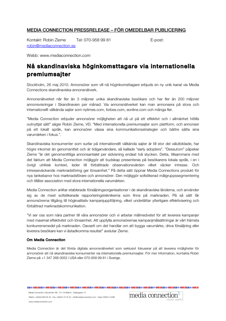 Nå skandinaviska höginkomsttagare via internationella premiumsajter