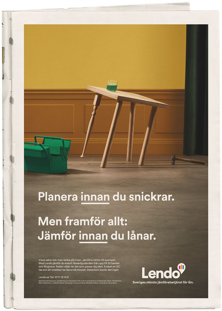 Planera innan du snickrar. Jämför innan du lånar. Print. 