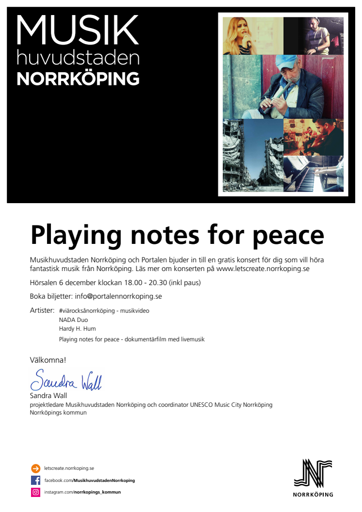 Inbjudan: Playing notes for peace