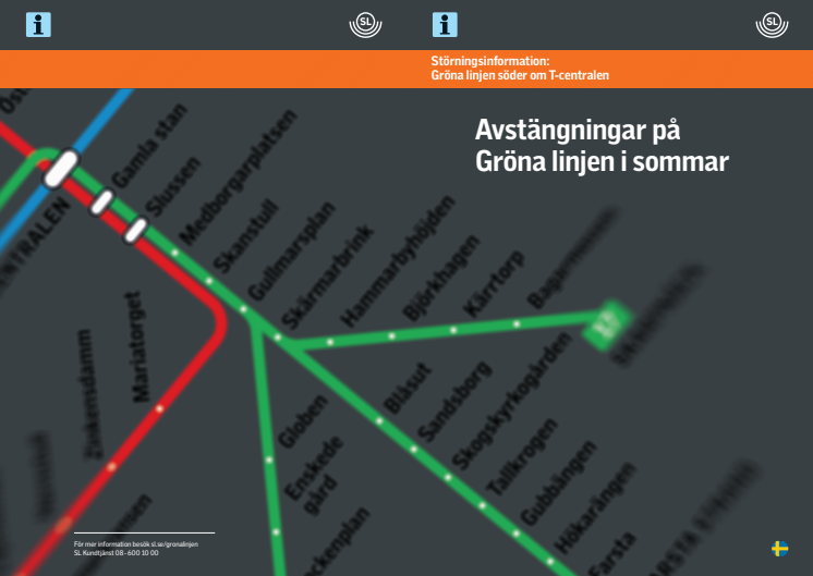 Trafiklösning sommaravstängning Gröna linjen