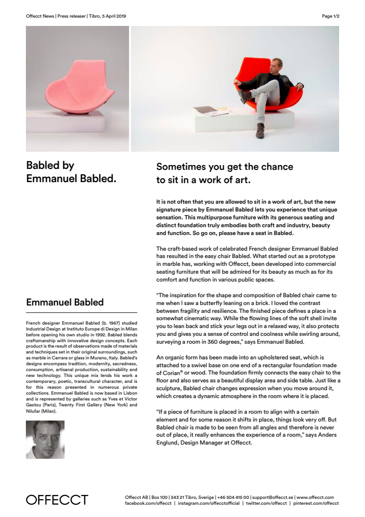 Offecct Press release Babled by Emmanuel Babled_EN